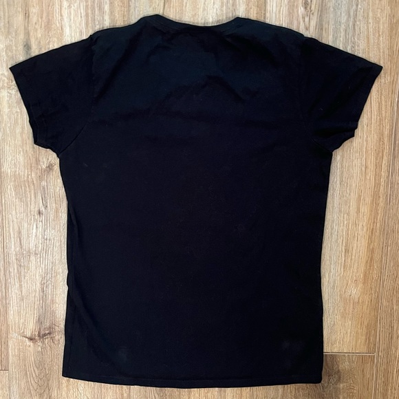 Black Short Sleeve Waffles T Shirt, Female Fit, runs a little small - Picture 2 of 5